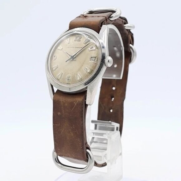 Vintage Croton Nivada Grenchen Antarctic Men's Automatic Wristwatch E3EC Steel - Picture 1 of 5